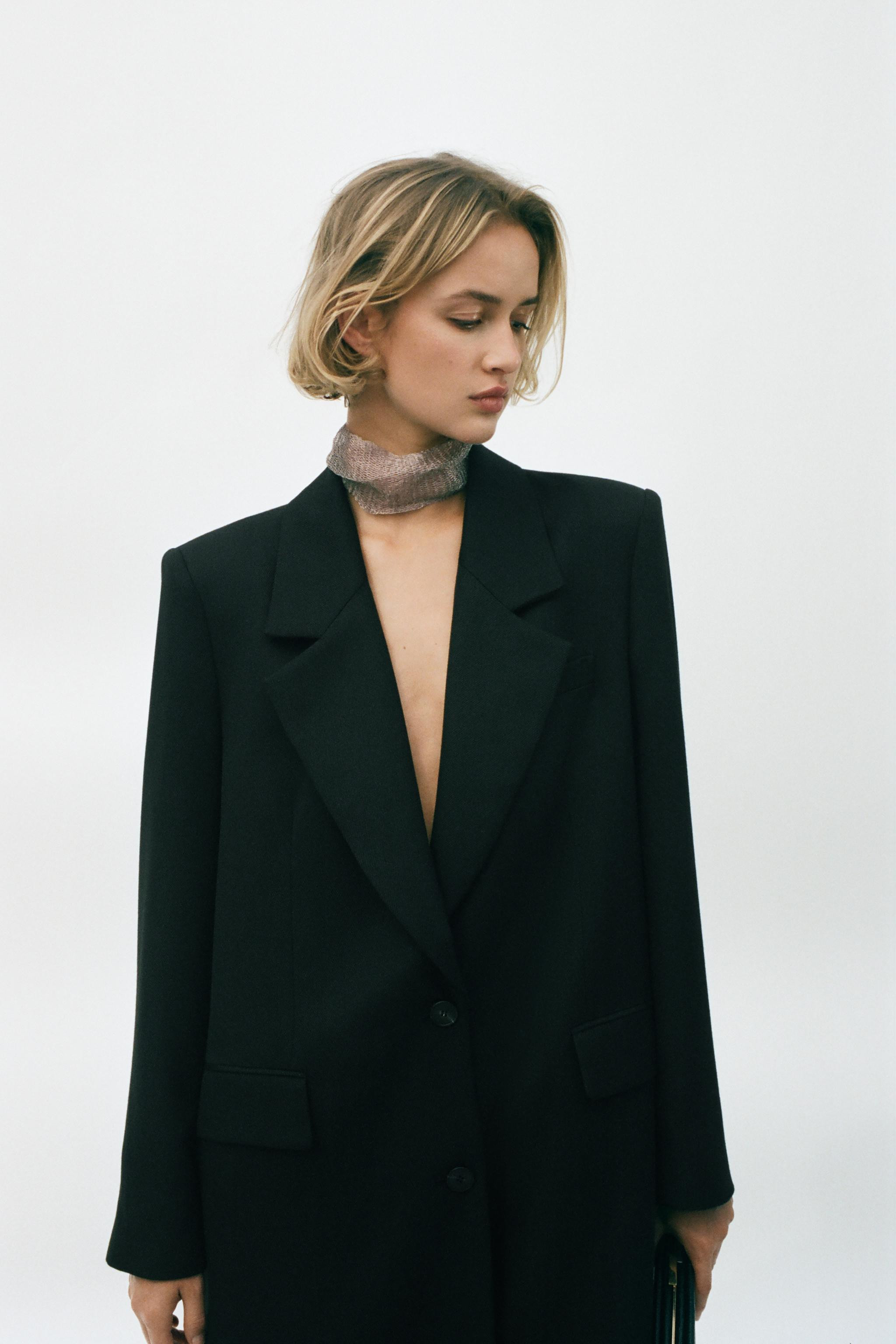 LONG COAT WITH SHOULDER PADS | Zara UK