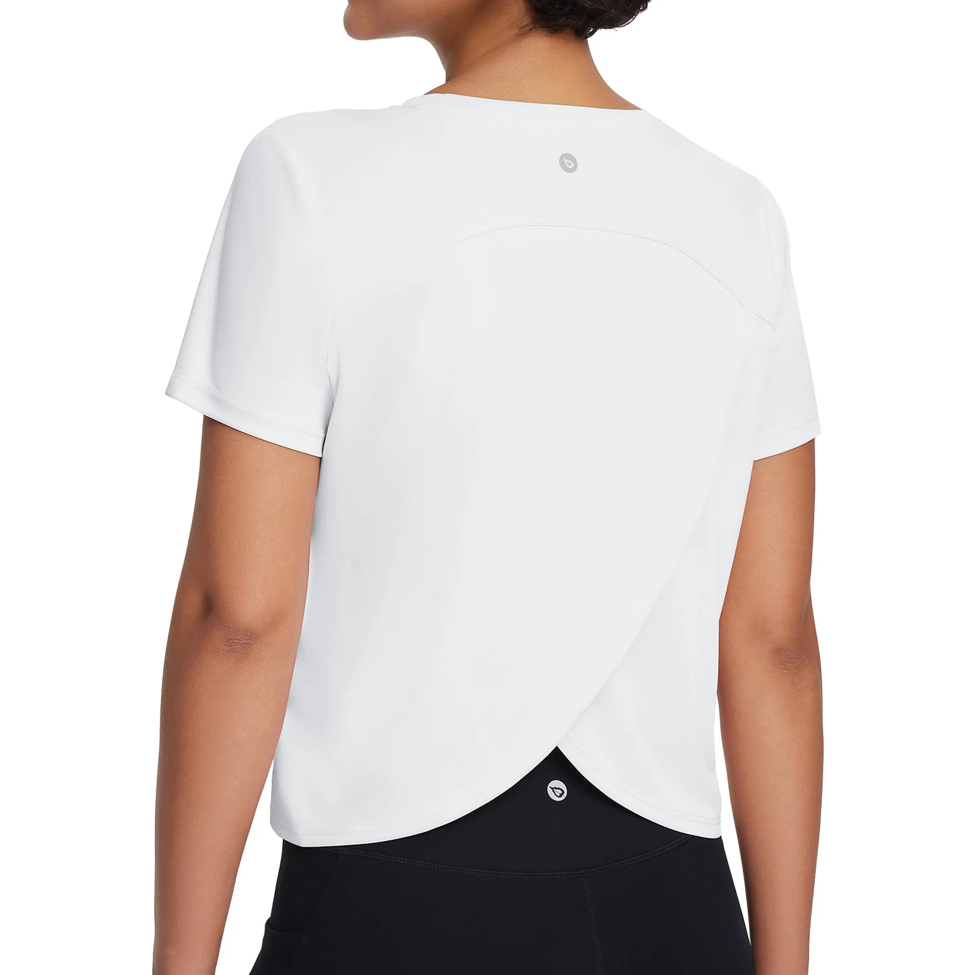 BALEAF Women's Workout Tops Athletic Shirts Cropped Short Sleeve Split Back Running Gym Quick Dry... | Walmart (US)