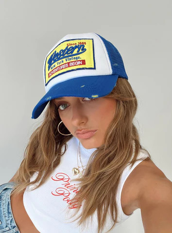 Adventures Trucker Hat Blue | Princess Polly US