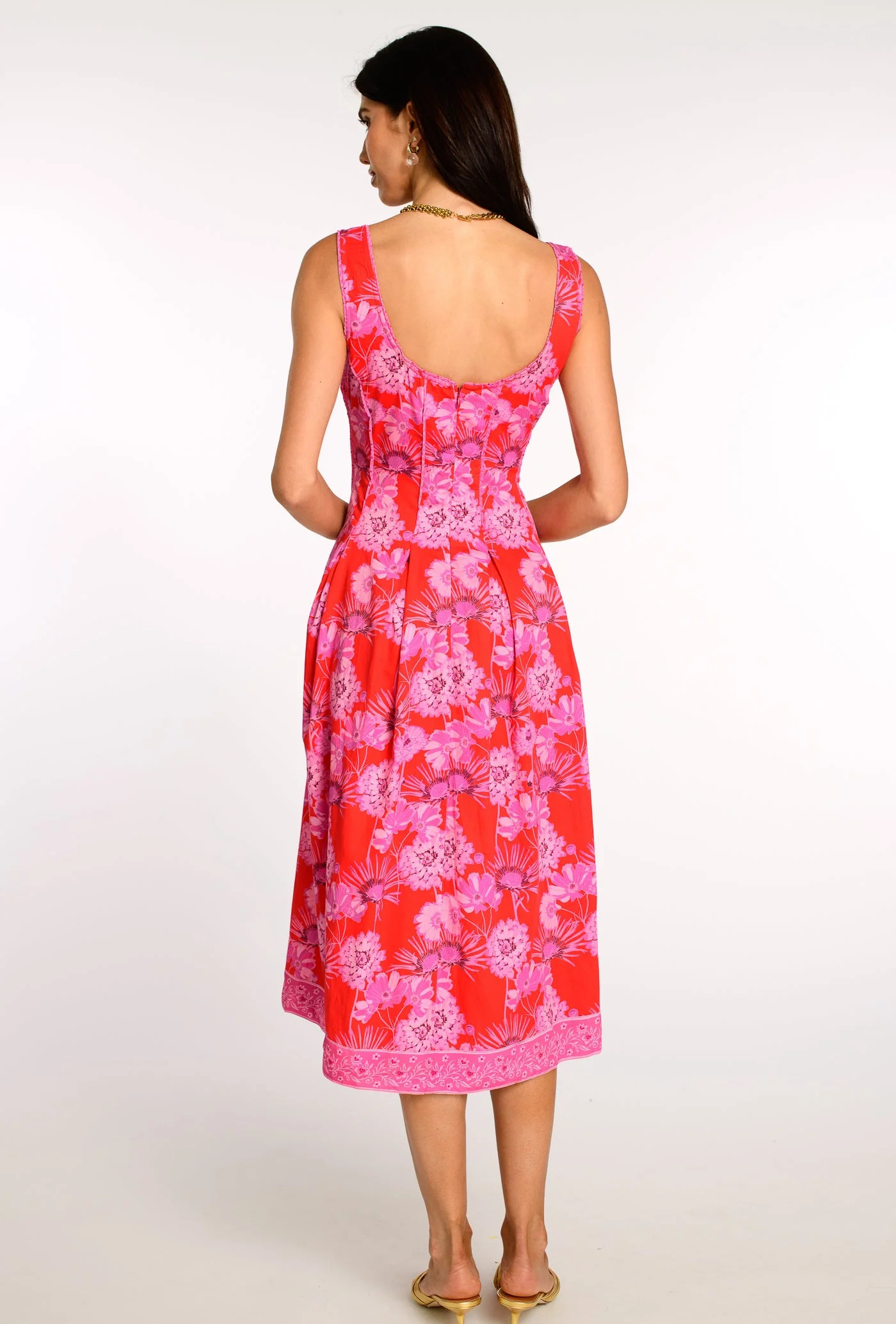 Alice Dress in Plum Flower Red | Elizabeth James The Label