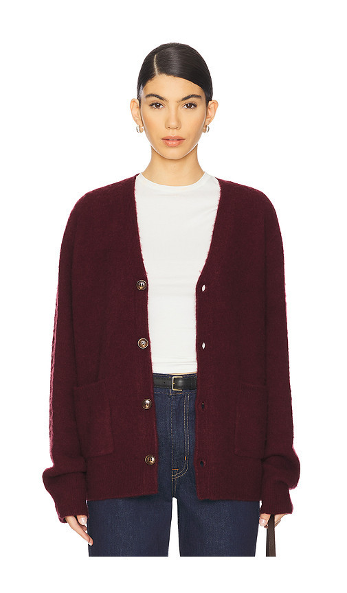 WAO Solid Brushed Cardigan in Burgundy. Taglia L. Also in M, S. | Revolve Clothing (Global)