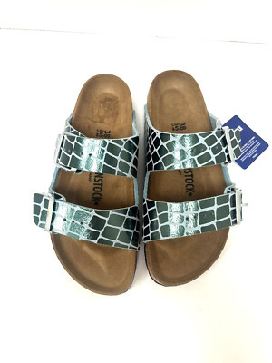 Birkenstock Arizona Gator Gleam Two-Strap Comfort Sandals Ocean Breeze US 7 38 | eBay US