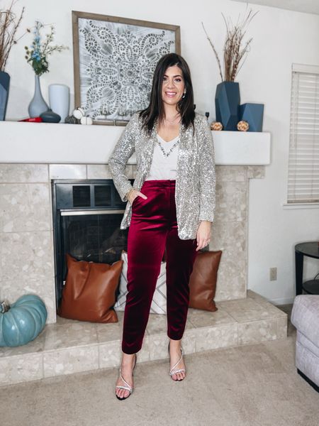 Cami-medium
Blazer-medium
Velvet pant-10 long


#LTKHoliday #LTKcurves #LTKstyletip