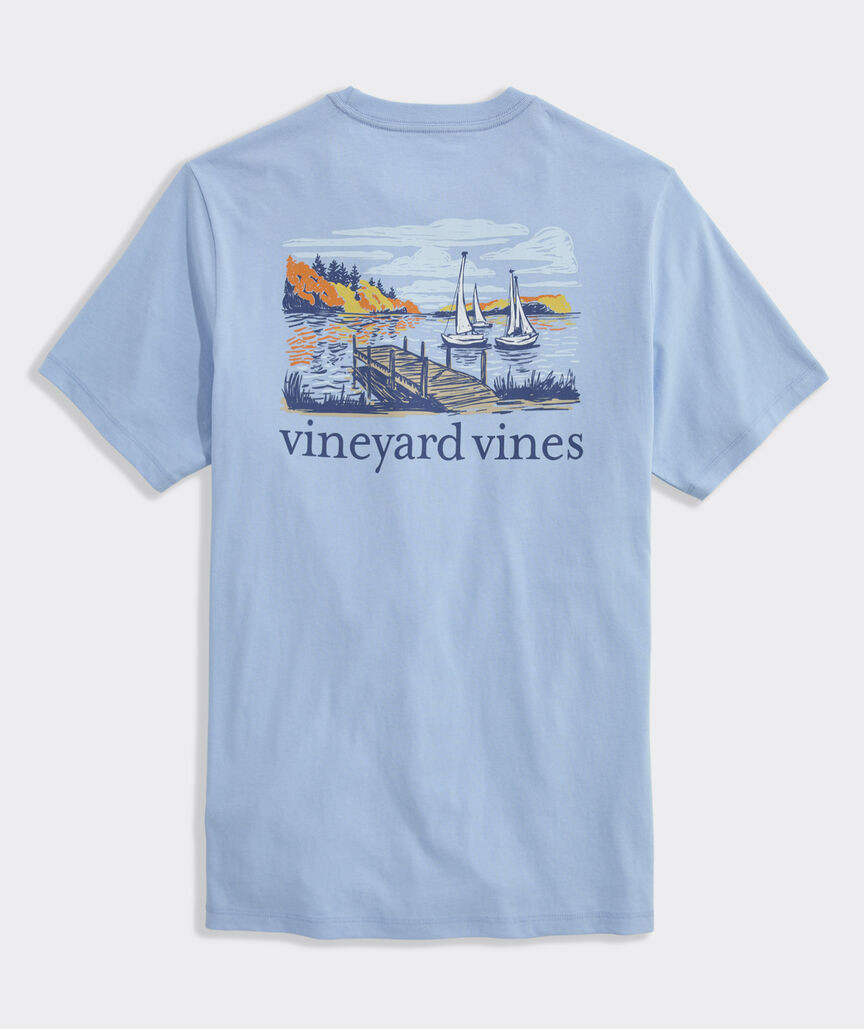 Autumn Sailing Scene Short-Sleeve Pocket Tee | vineyard vines