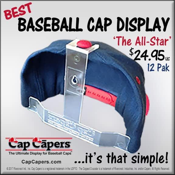 Baseball Cap Display; Wall Mounted Hat Rack; Baseball Cap Storage & Organization; Great for Cap C... | Amazon (US)