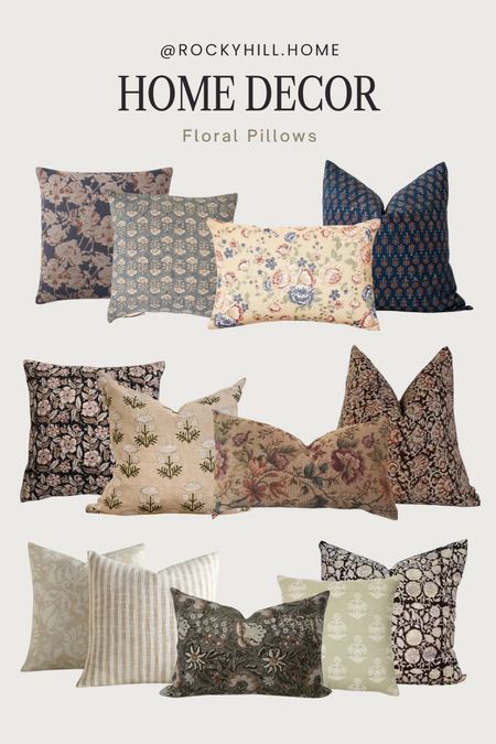 Home Decor: Floral Pillows
A mix of price points, neutral pillows, blue decor, green floral pillows, lumbar, bedroom, living room home decorating 

#LTKfindsunder50 #LTKstyletip #LTKhome