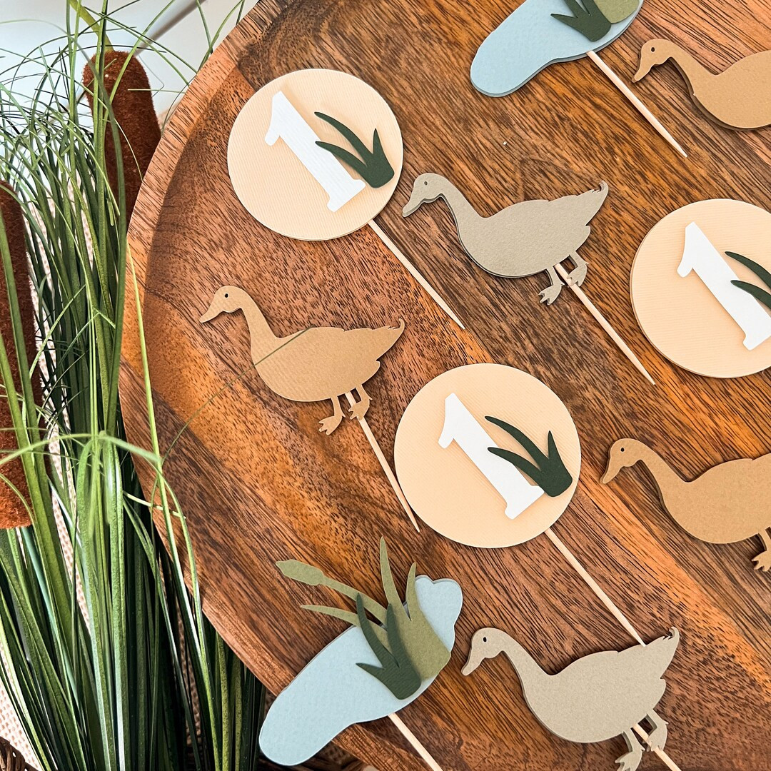 One Lucky Duck Cupcake Toppers, Boy First Birthday Decorations, Mallard Duck Party, Duck 1st Birt... | Etsy (US)