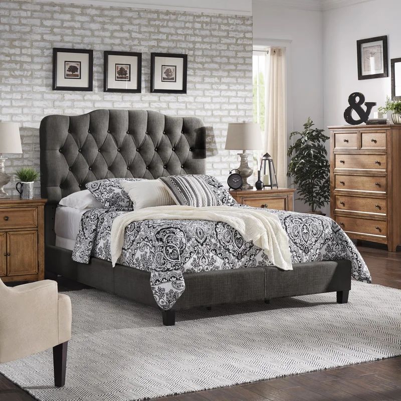 Cliney Tufted Upholstered Low Profile Standard Bed | Wayfair North America