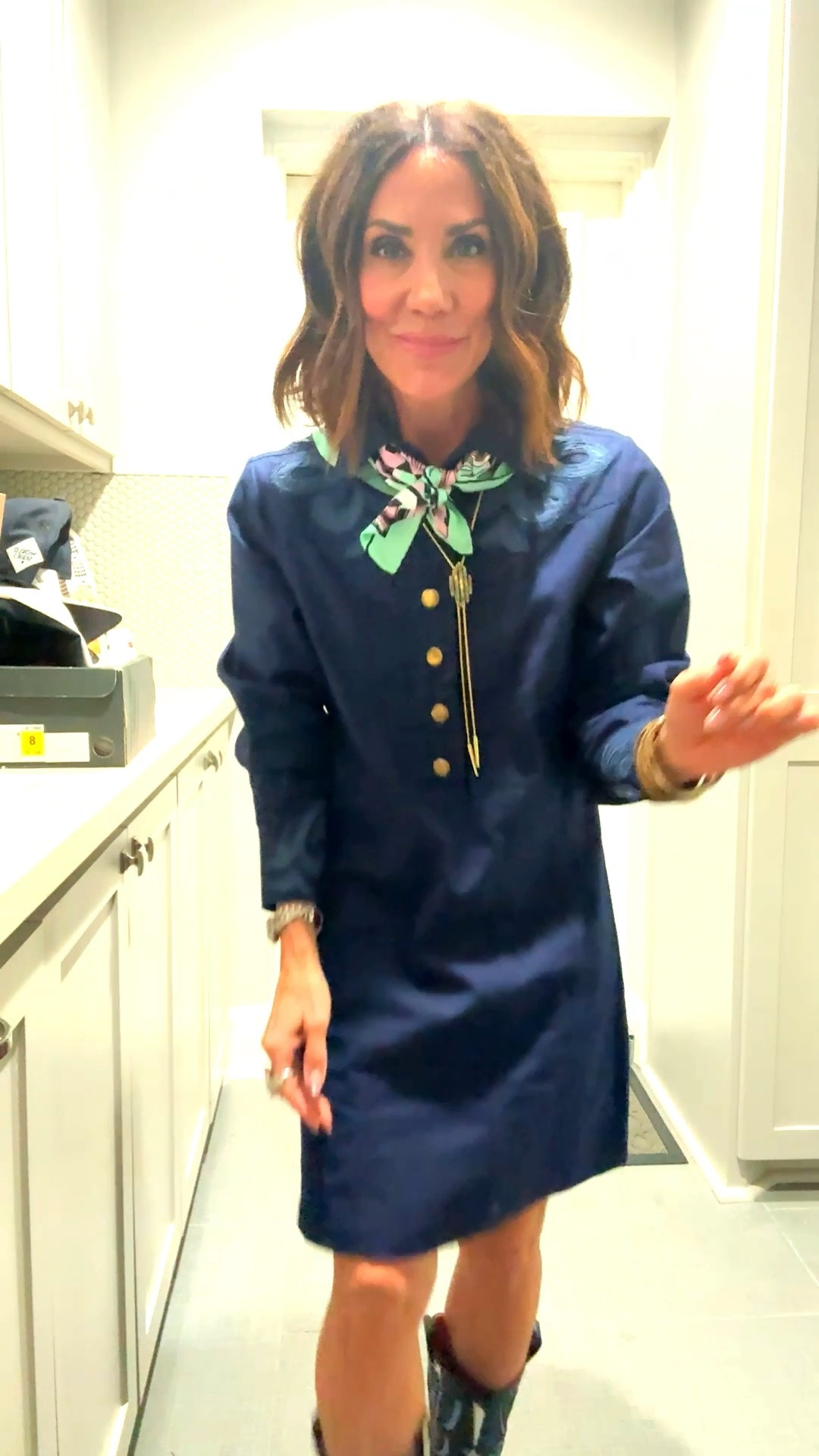 Getting ready for rodeo season
Starts Zoe small in dress 
Cowboy chic 
Cowboy boots 


#LTKootd