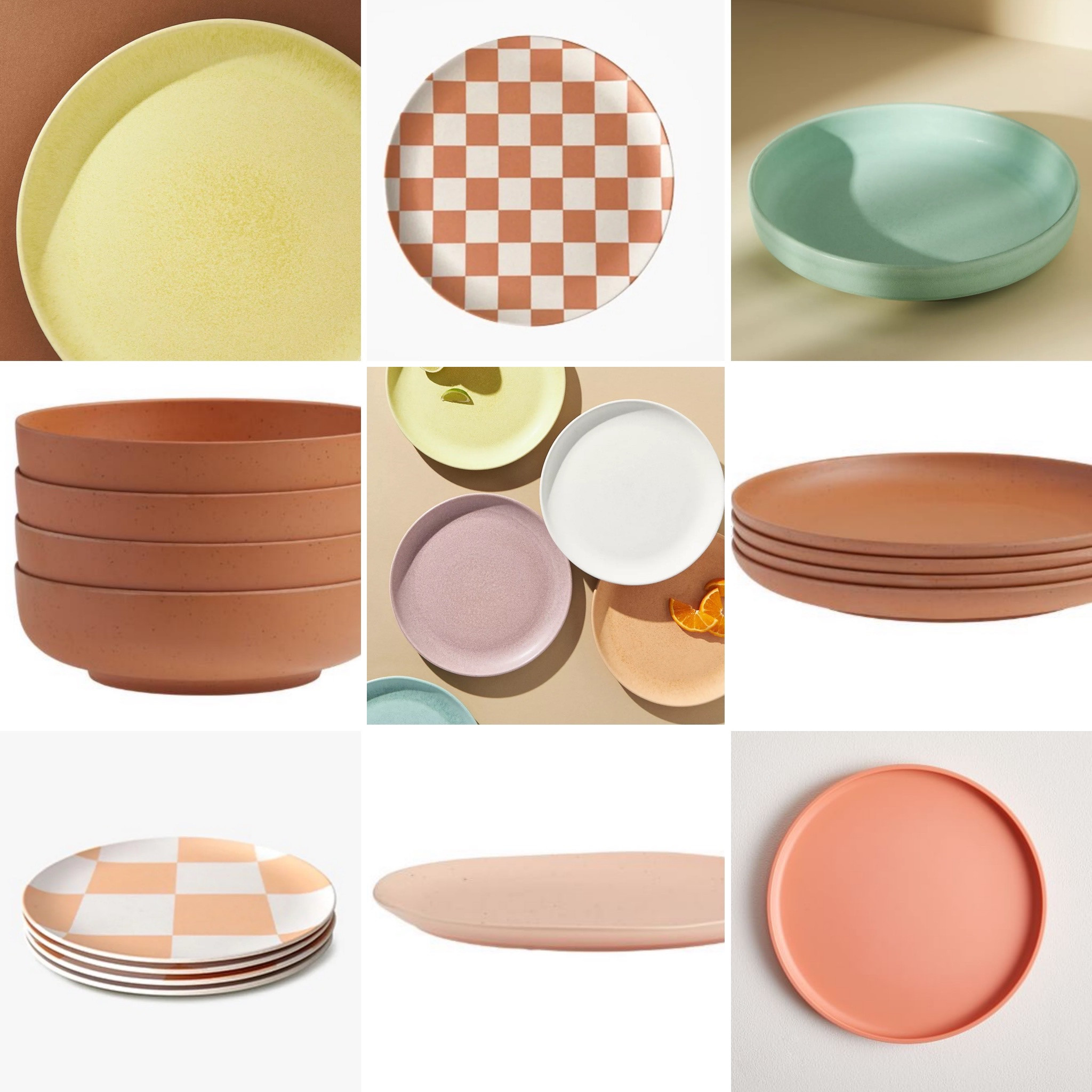 Mismatched dinnerware! 

**the checkered plates are from sixth sense**