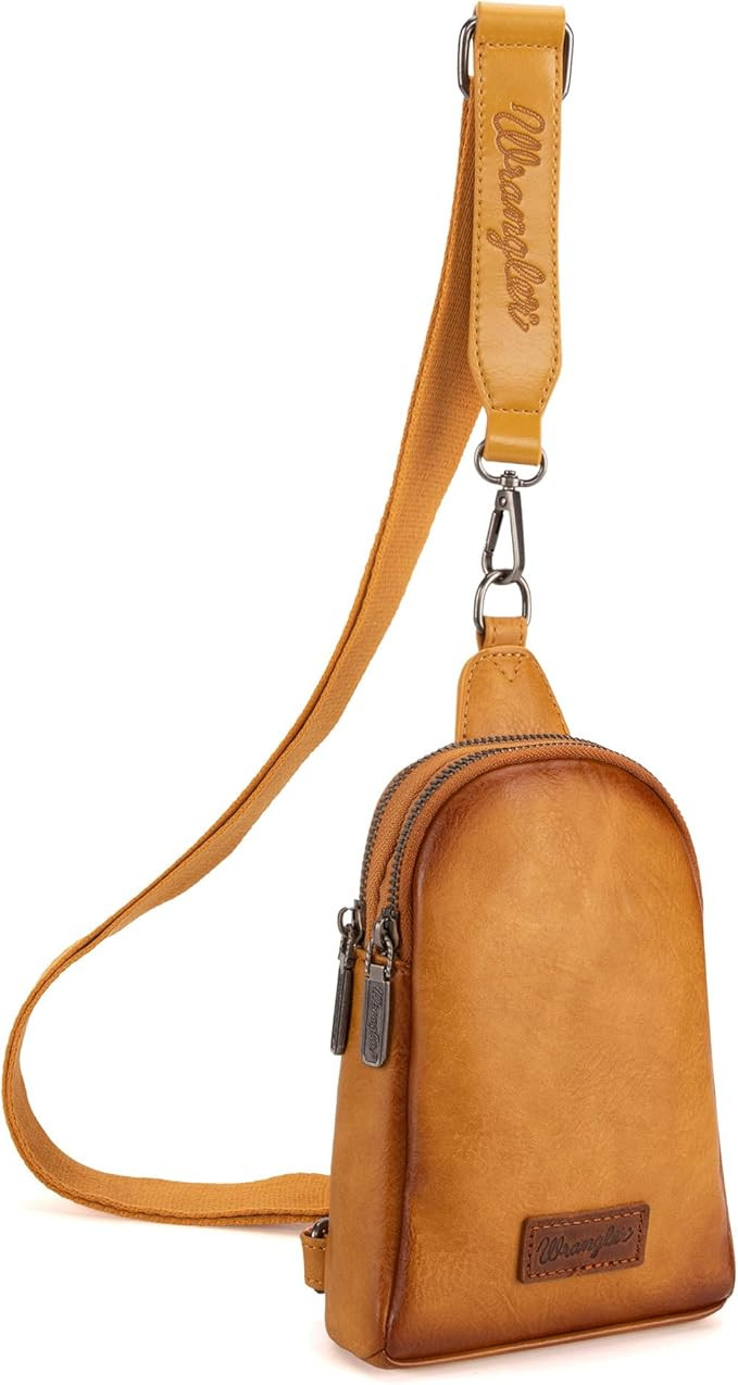 Wrangler Crossbody Sling Bags for Women Cross Body Fanny Pack Purse with Detachable Strap | Amazon (US)