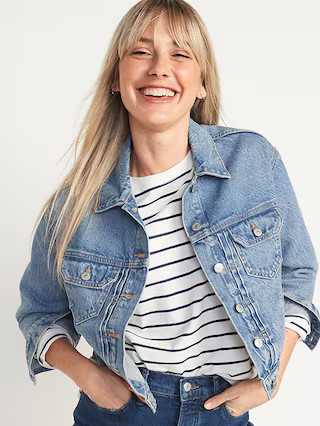 Cropped Jean Jacket for Women | Old Navy (US)