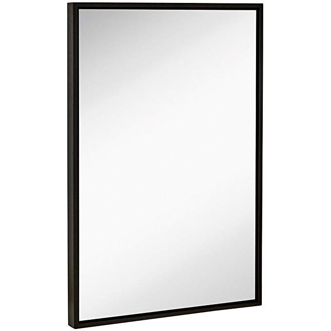 Hamilton Hills Clean Large Modern Black Frame Wall Mirror | Contemporary Premium Silver Backed Fl... | Amazon (US)