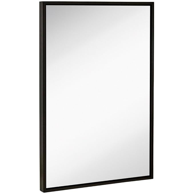 Hamilton Hills Clean Large Modern Black Frame Wall Mirror | Contemporary Premium Silver Backed Fl... | Amazon (US)