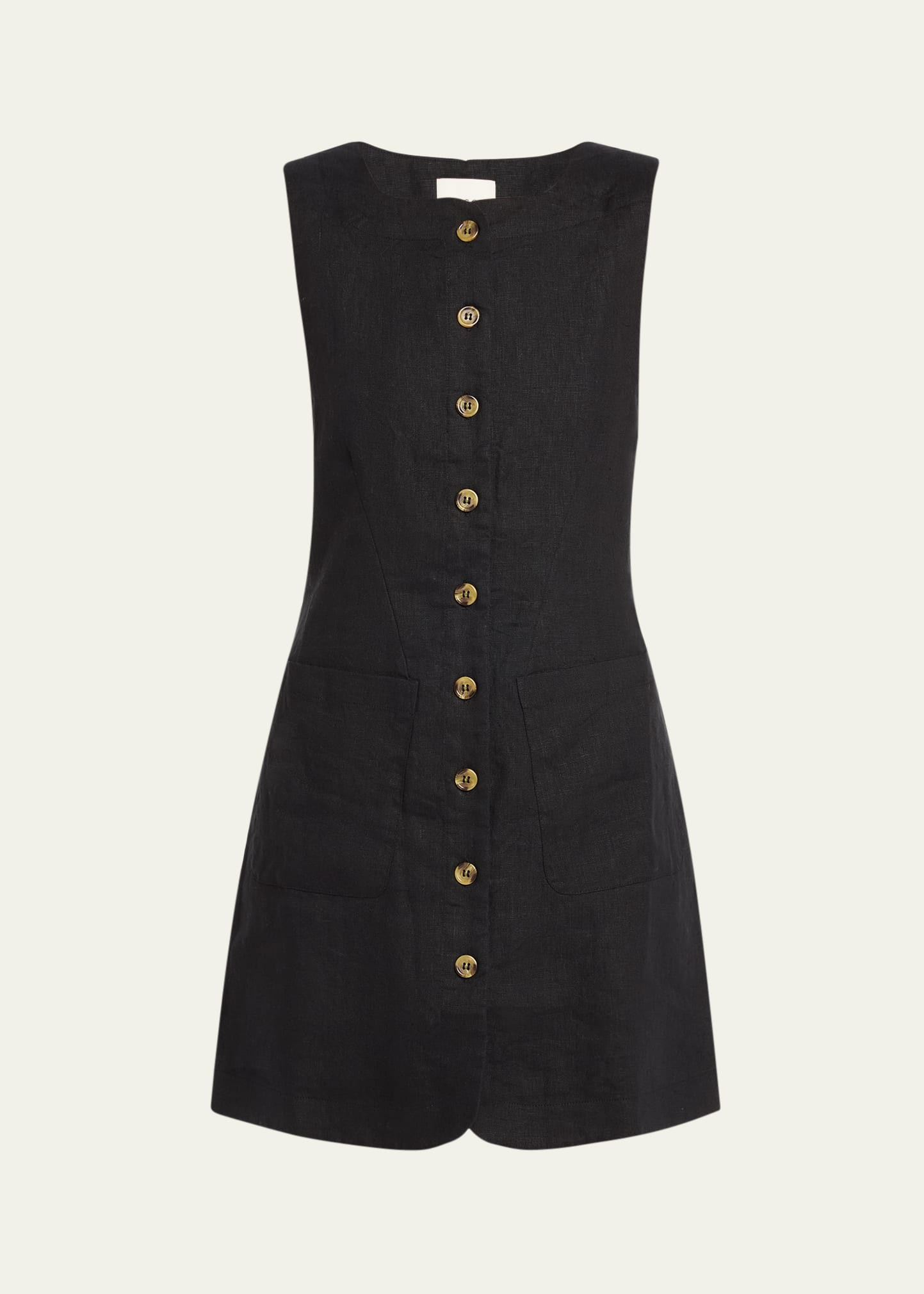 Posse Emma Sleeveless Button-Front Linen Mini Dress | Bergdorf Goodman