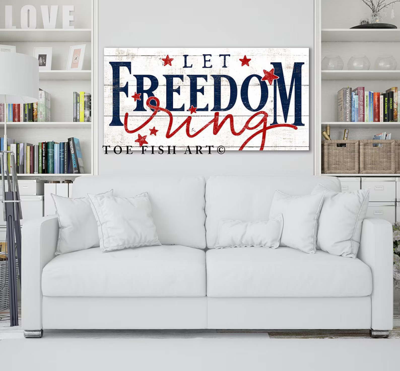 Let Freedom Ring Sign Fourth of July Sign Modern Farmhouse | Etsy | Etsy (US)