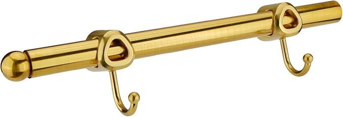 Valet Rod for Closet Pull Out with Hooks, Easy To Install (Brushed Gold, 12 Inch) | Amazon (US)