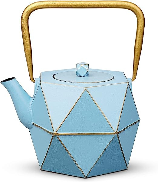 Toptier Cast Iron Teapot, Stovetop Safe Japanese Cast Iron Tea Kettle, Diamond Design Tea Pot wit... | Amazon (US)