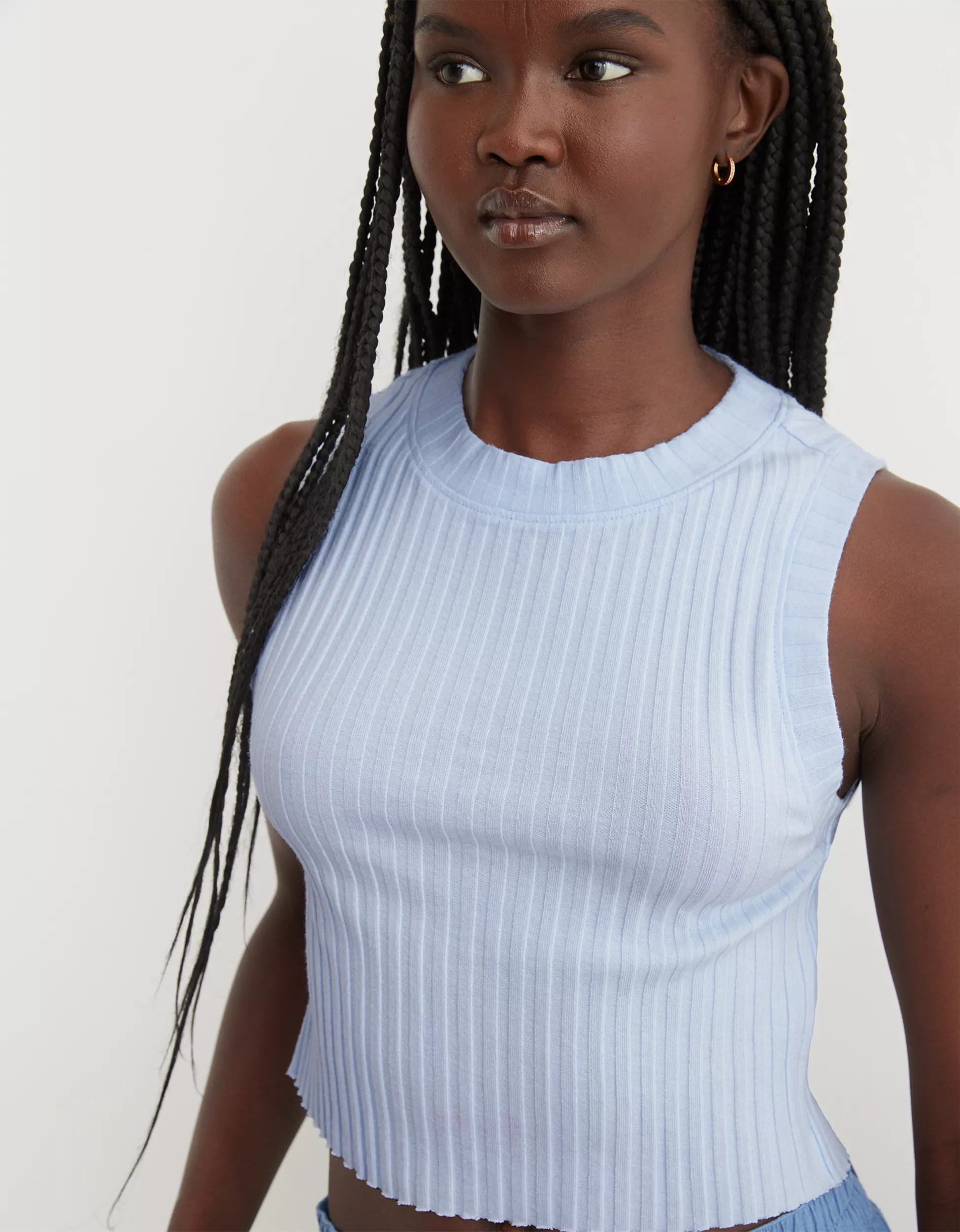Aerie High Neck Ribbed Tank Top | Aerie