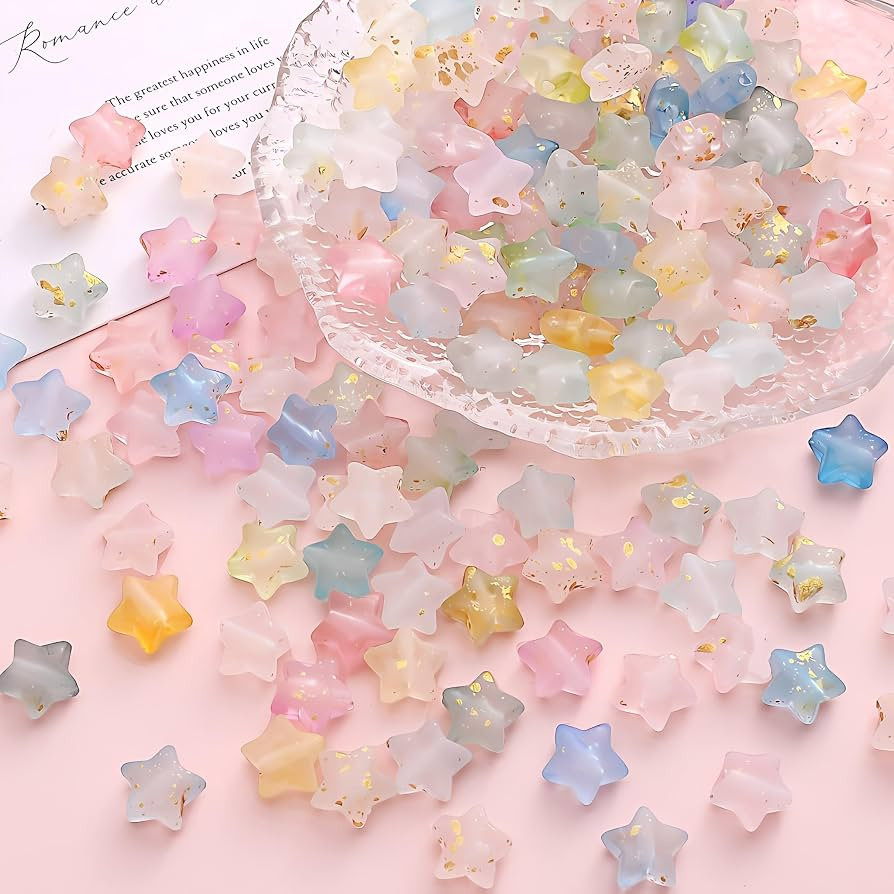 200Pcs Colorful Star Beads for Bracelets,Cute Small Unique Acrylic Aesthetic Star Beads for Jewel... | Amazon (US)