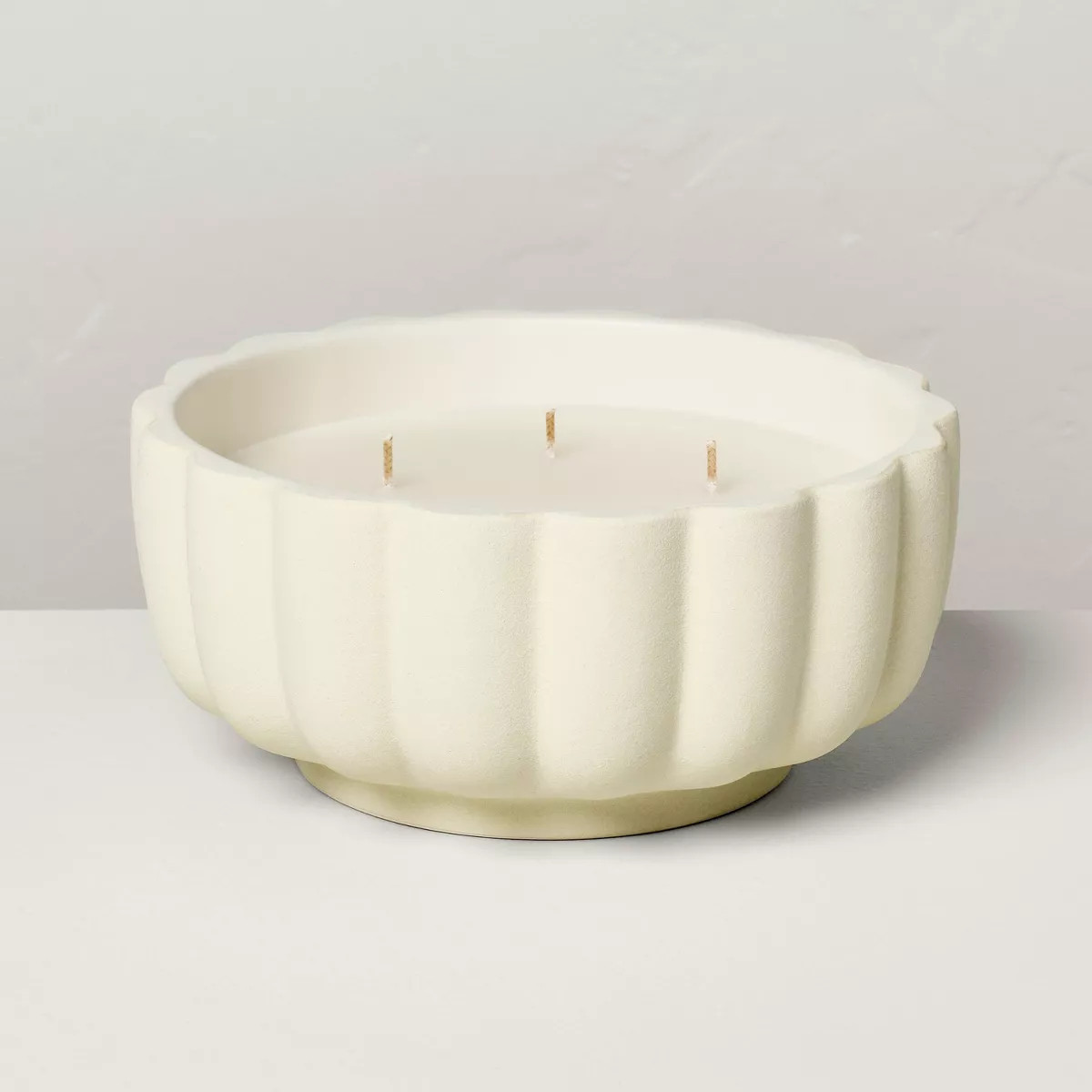 5-Wick Rustic Ceramic Salt Scalloped Jar Candle Cream 32oz - Hearth & Hand™ with Magnolia: Farm... | Target