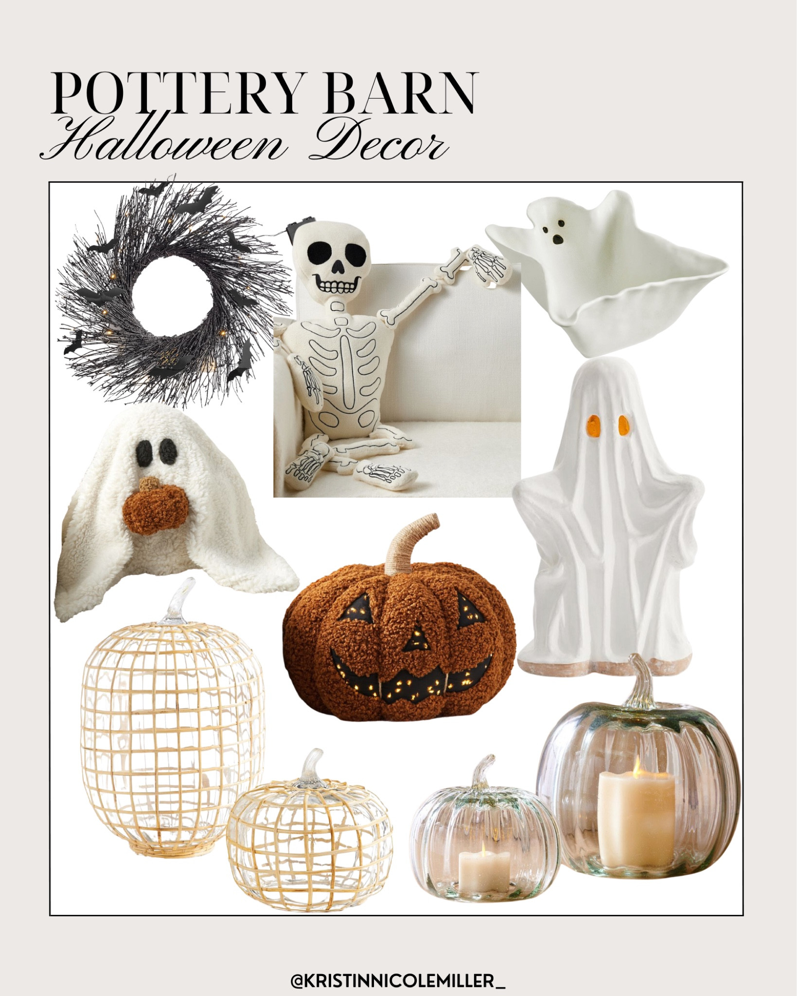 Pottery barn Halloween decor, wreath, ghost bowl, skeleton pillow, jack o lantern, ceramic pumpkins, ghost pillow, ghost statue 

#LTKunder100 #LTKSeasonal #LTKhome