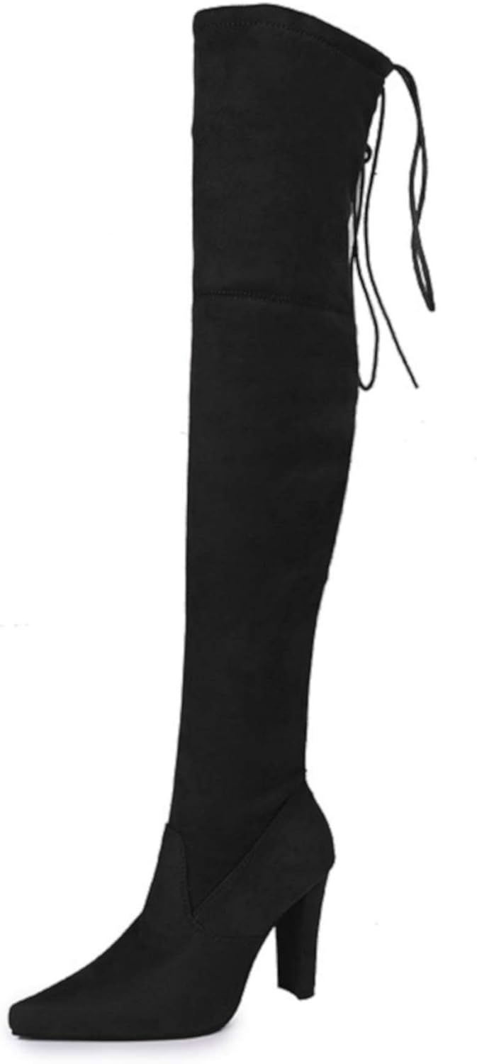 Premier Standard Women's Over The Knee Boot - Sexy Over The Knee Pullon Boot - Trendy Low Block H... | Amazon (US)