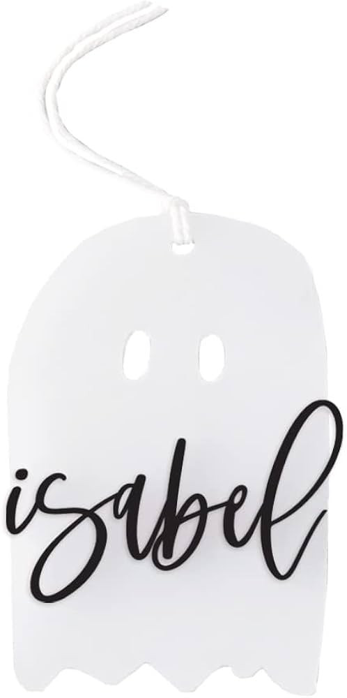 The Cotton & Canvas Co. Personalized Name Ghost Gift Tag, Halloween Basket Marker, Acrylic Gift T... | Amazon (US)