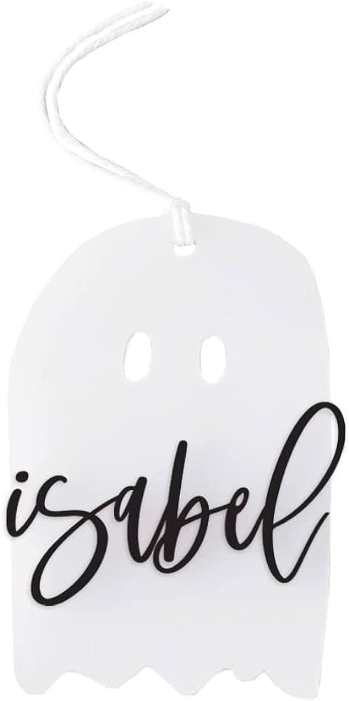The Cotton & Canvas Co. Personalized Name Ghost Gift Tag, Halloween Basket Marker, Acrylic Gift T... | Amazon (US)