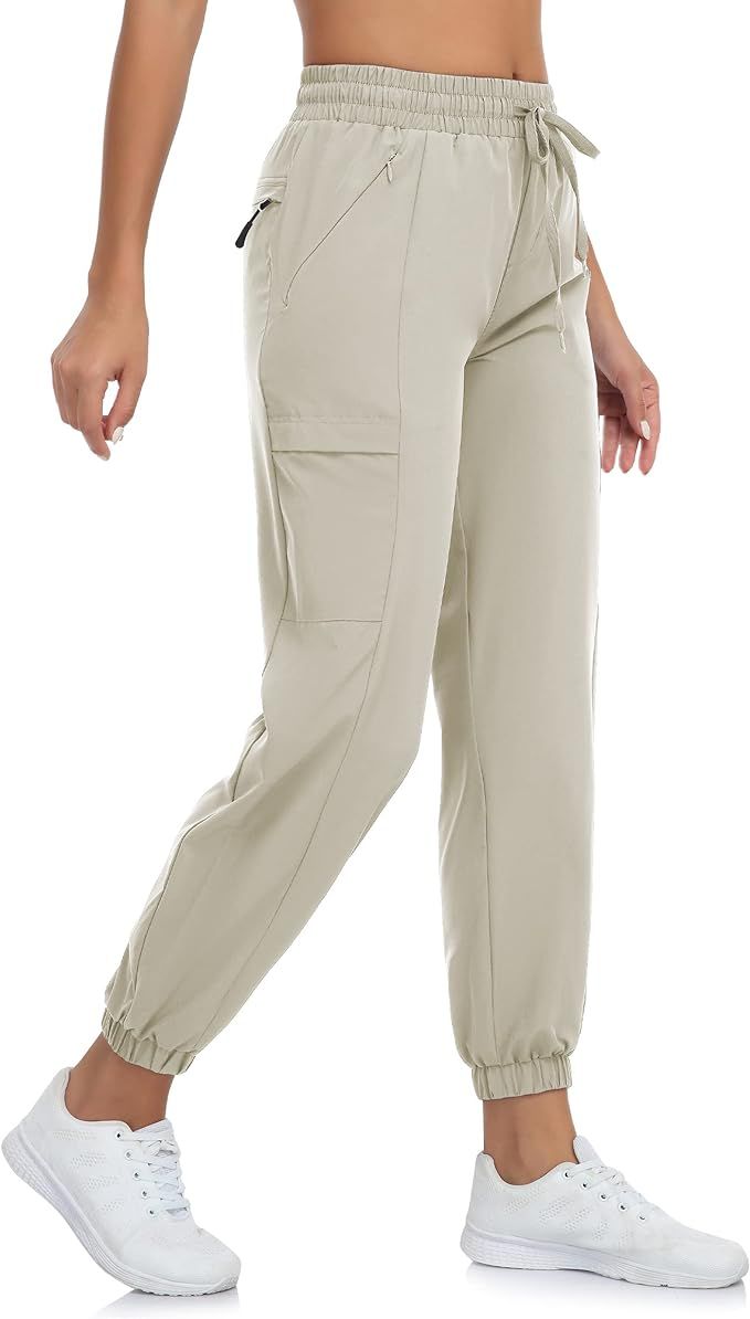 Nomolen Women's Lightweight Joggers Pants Quick Dry Hiking Pants with Zipper Pockets for Golf Ath... | Amazon (US)