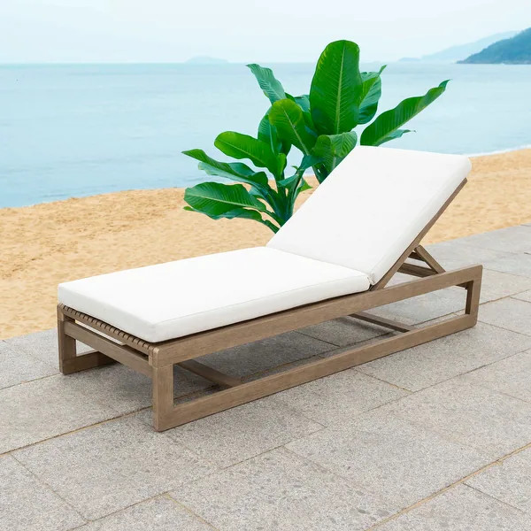 SAFAVIEH Couture Saint Vincent Eucalyptus Chaise Lounge - 27"W x 77"D x 37"H | Bed Bath & Beyond