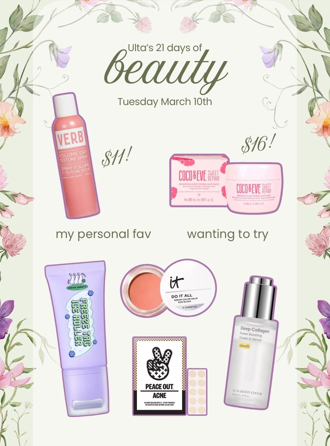 Another day of ulta beauty deals!!! Always try to include a few of my personal favorites and items I’ve honestly liked - plus a few I’d love to try! 

#LTKBeauty #LTKSpringSale #LTKgrwm