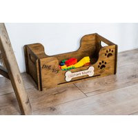 Personalized Dog Toy Storage, Dog Box Wood, Pet Basket With Name, Crate, Bin | Etsy (US)