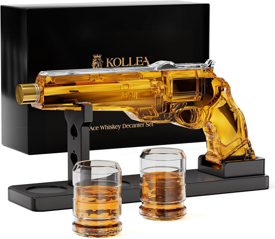 Gun Whiskey Decanter Sets for Men, Kollea Liquor Decanter Set with Shot Glass, Handcrafted Birthd... | Amazon (US)
