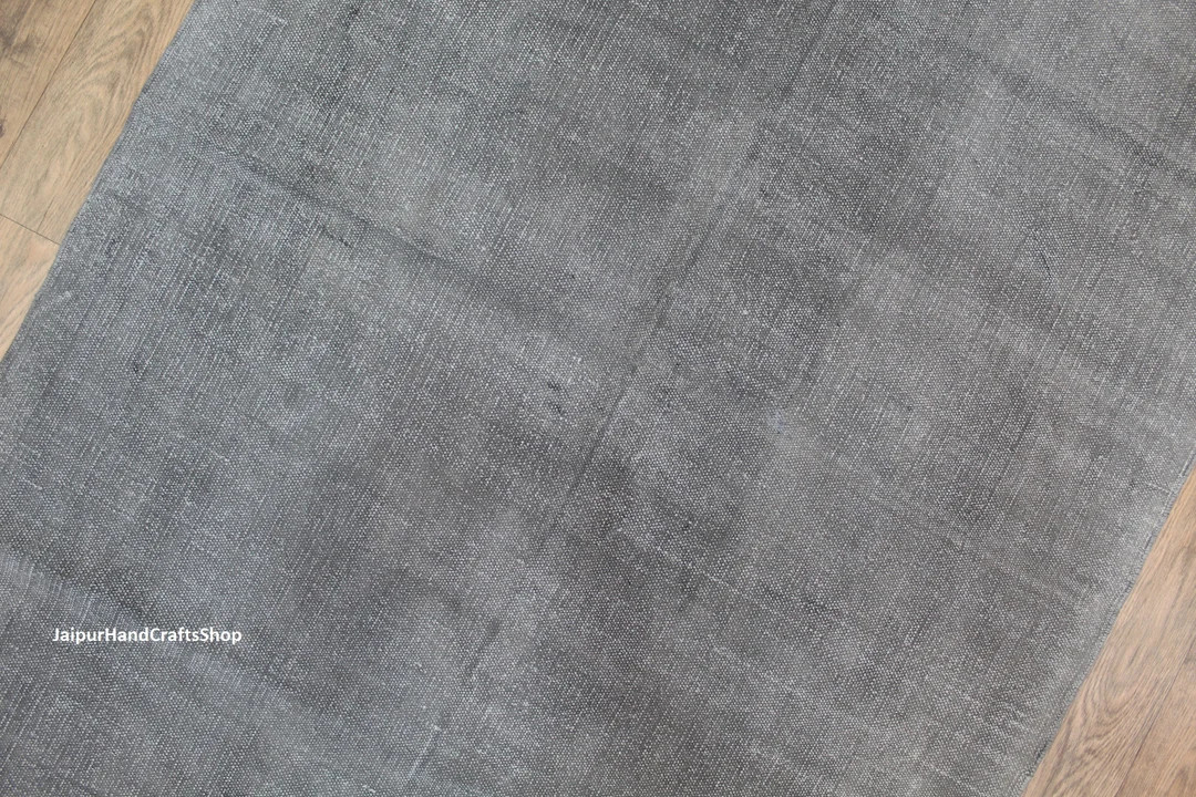 8x8 Ft Handmade Square Gray Solid Design Cotton Area Rug Boho - Etsy | Etsy (US)