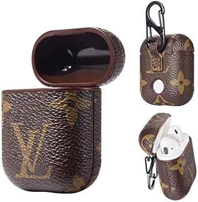 Leather Airpods Case, Classic Fashion Premium PU Leather Cover Case with Carabiner, 360 Degrees P... | Amazon (US)