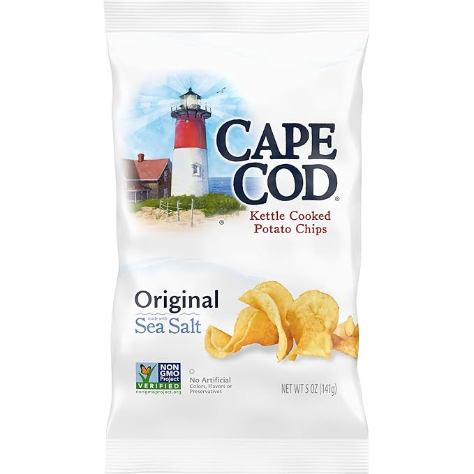Cape Cod, Kettle Cooked Potato Chips Original Sea Salt, 5 Ounce | Amazon (US)