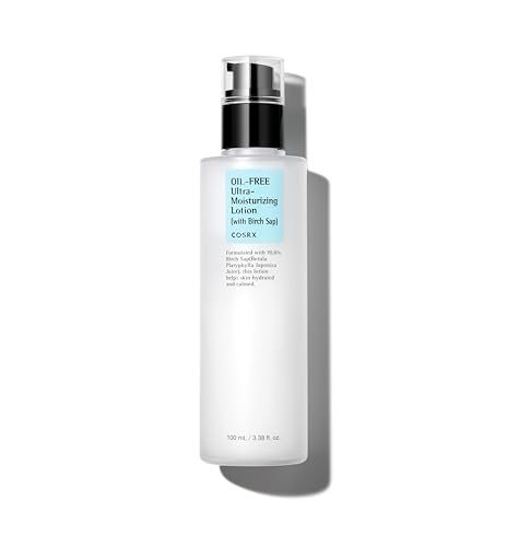 COSRX Oil Free Lotion with Birch Sap, Daily Acne Facial Moisturizer, Hydrating Moisturizer for All Skin Types, Korean Skin Care, 3.38 fl.oz / 100ml | Amazon (US)
