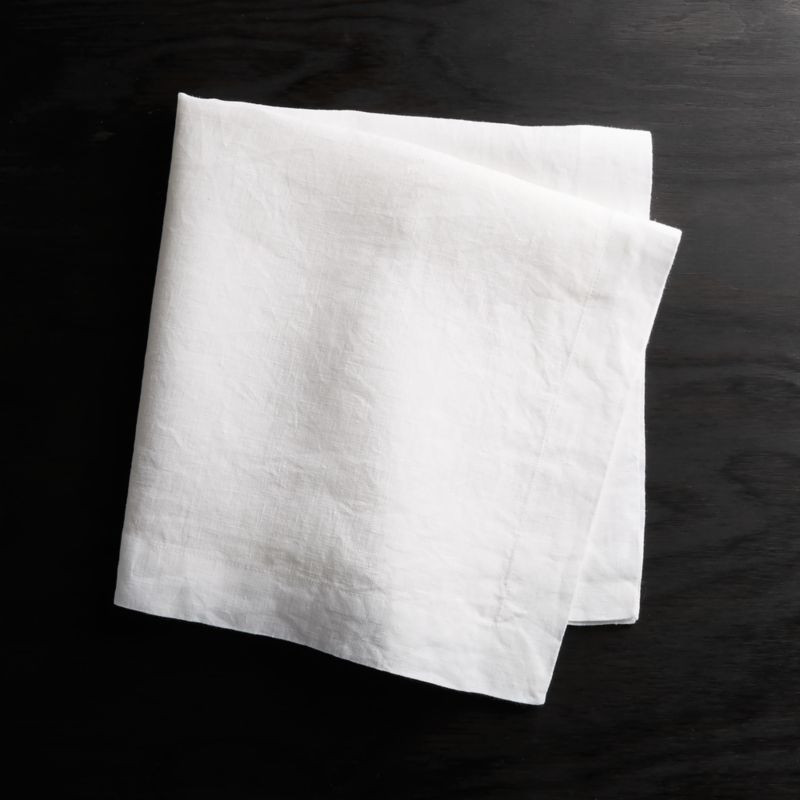 Helena White Linen Napkin + Reviews | Crate and Barrel | Crate & Barrel