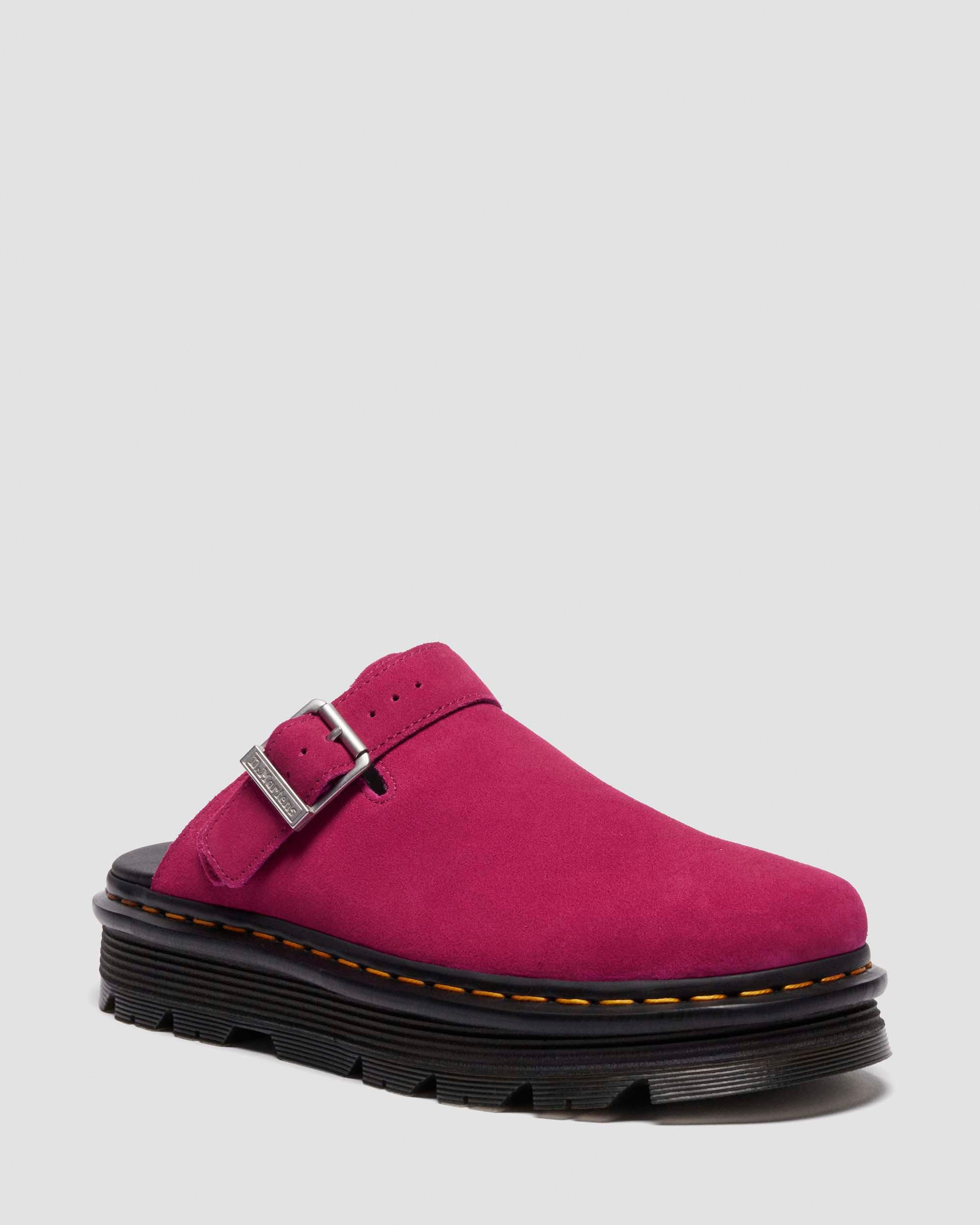 Zebzag Suede Casual Slingback Platform Mules in Fuchsia Pink | Dr. Martens | Dr. Martens