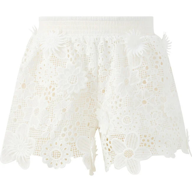 Marlo Kids | Lucinda Embroidered Shorts, Ivory (White, Size 9-10Y) | Maisonette | Maisonette