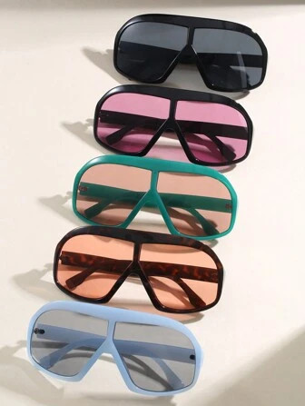 1pc Fashionable Large Frame Personality Trendy European And American Style Unisex Sunglasses, Str... | SHEIN
