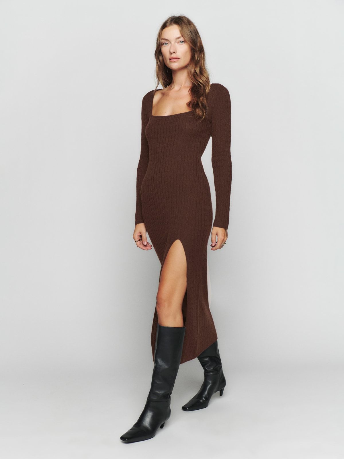 Pompeo Cashmere Cable Sweater Dress | Reformation (US & AU)