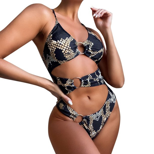 Women's One Piece Swimsuit Print Big Underwire Ladie Animal Pattern Swimwear Beachwear | Walmart (US)