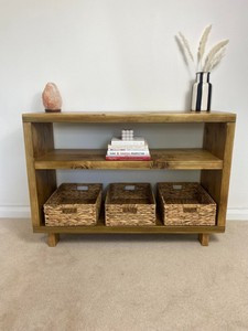 TV Stand - Solid chunky wooden media unit - Record player stand - Rustic TV unit | eBay UK