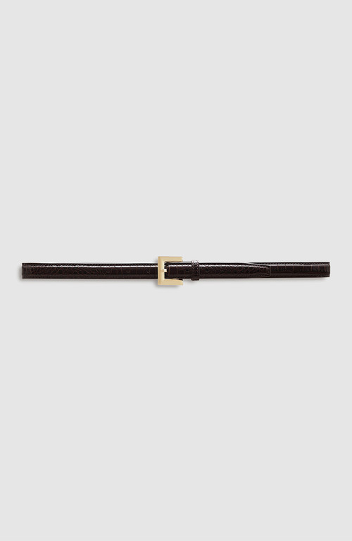 ANINE BING Nicola Belt in Dark Brown Embossed at Nordstrom, Size X-Small | Nordstrom