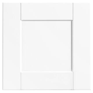 Hampton Bay Shaker 14.5 in. W x 14.5 in. H Cabinet Door Sample in Satin White HBKSMPLDR-SSW - The... | The Home Depot