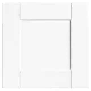 Hampton Bay Shaker 14.5 in. W x 14.5 in. H Cabinet Door Sample in Satin White HBKSMPLDR-SSW - The... | The Home Depot