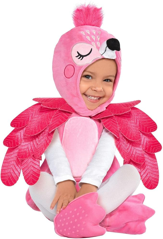 Party City Flamingo Costume for Babies, 12-24 Months, with Jumpsuit, Wings, Hood, and Booties | Amazon (US)