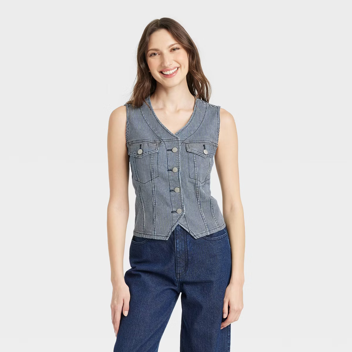 Women's V-Neck Denim Vest - Universal Thread™ | Target